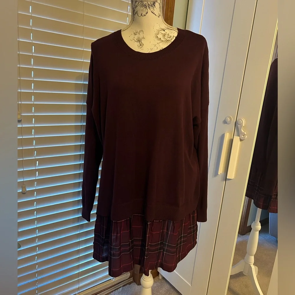 Torrid Soft Cotton Long Sleeve Cropped 2fer Sweater